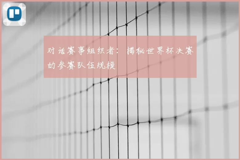 对话赛事组织者:揭秘世界杯决赛的参赛队伍规模